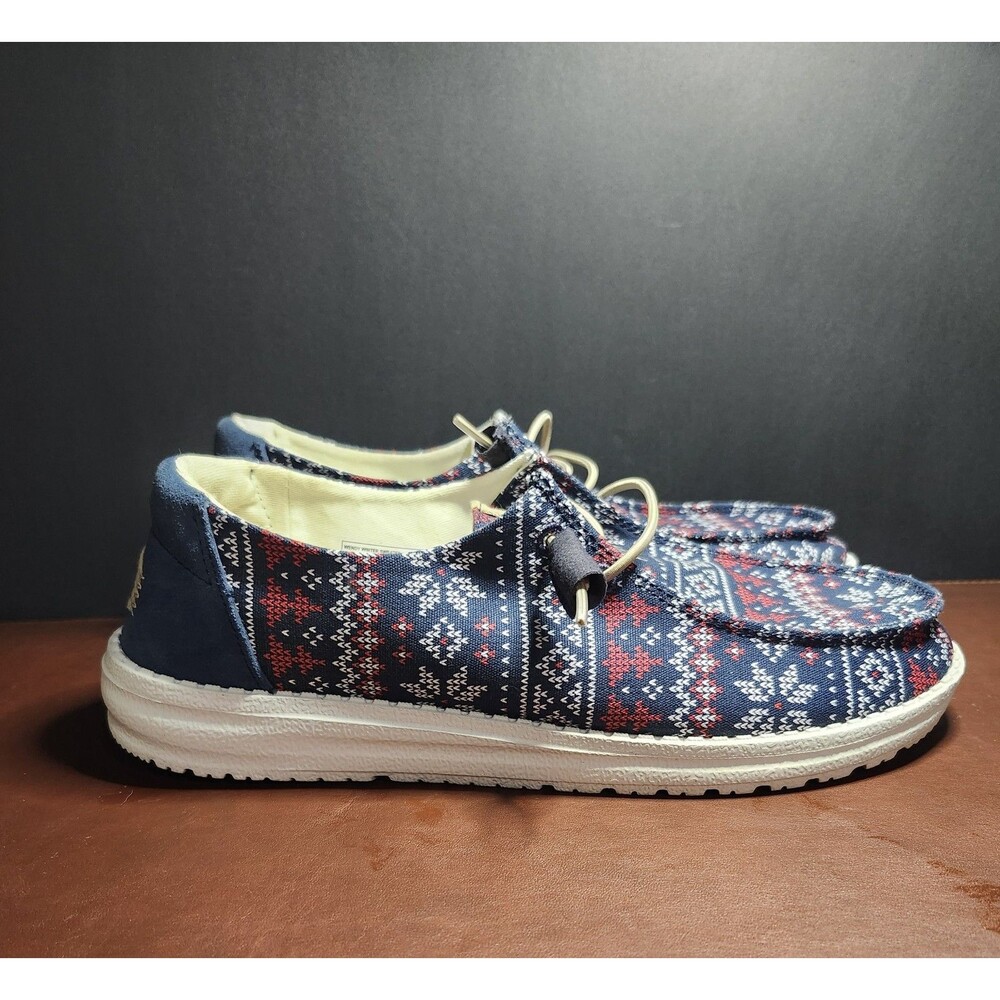 Hey Dude Wendy Ugly Winter Sweater Christmas Women Size 10 Slip On Shoes Loafers